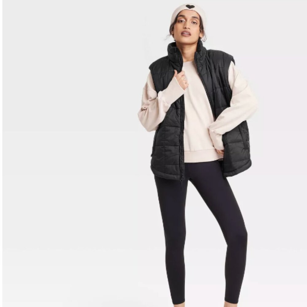 JoyLab Quilted Puffer Vest NWT Black